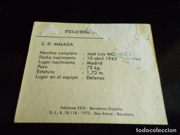 Cromos de f&uacute;tbol: ESTE 72-73 MONREAL -MALAGA- RECUPERADO - Foto 2