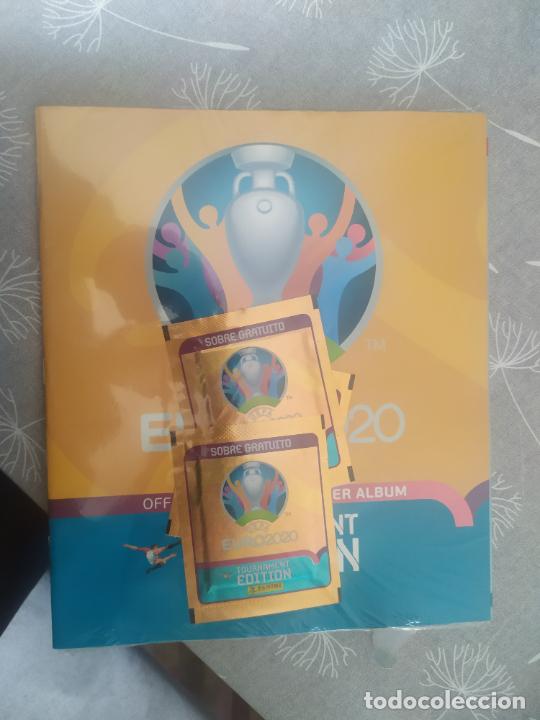 Cromos de f&uacute;tbol: ALBUM DE FUTBOL PLANCHA EUROCOPA 2020 TOURNAMENT EDITION + 3 SOBRES EN SU BLISTER ORIGINAL
