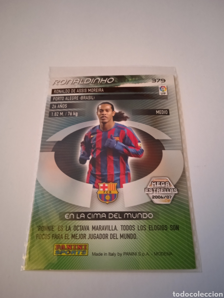 Cromos de f&uacute;tbol: Cromo de Ronaldinho MGK ,2006-07 - Foto 3