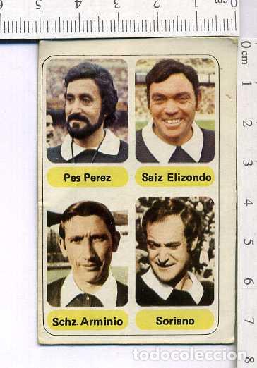 Figurine di Calcio: CROMO FUTBOL EN ACCION PACOSA 2 ARBITROS PES PEREZ SAIZ ELIZONDO SANCHEZ ARMINIO 1977. SIN PEGAR