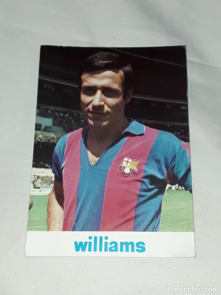 Fu&szlig;ball-Sticker: Cromo futbol ficha t&eacute;cnica Luis Pujol Codinas F. C. Barcelona Publicidad Williams