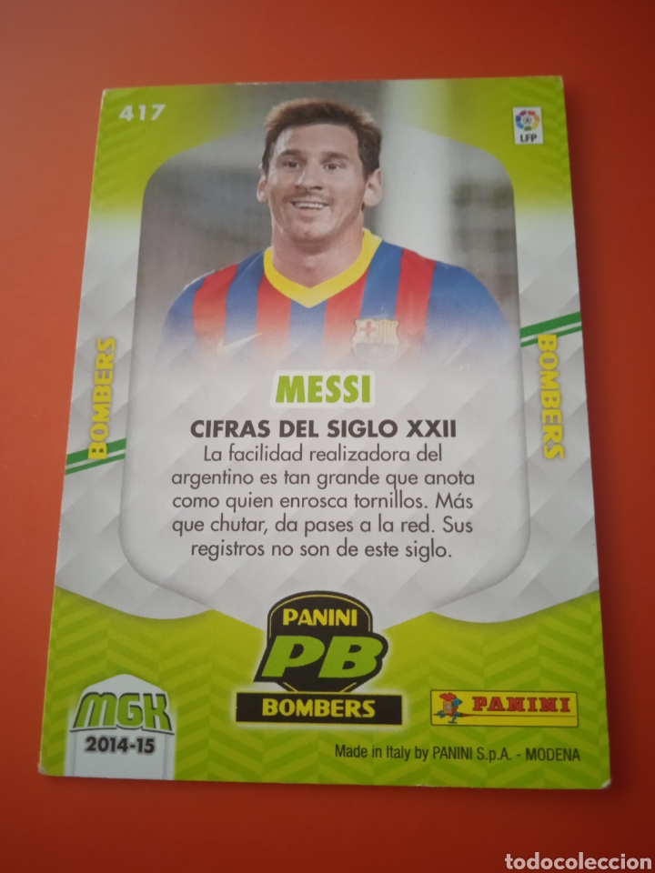 Cromos de f&uacute;tbol: Cromo de Messi MEGACRACKS 14-15 - Foto 3