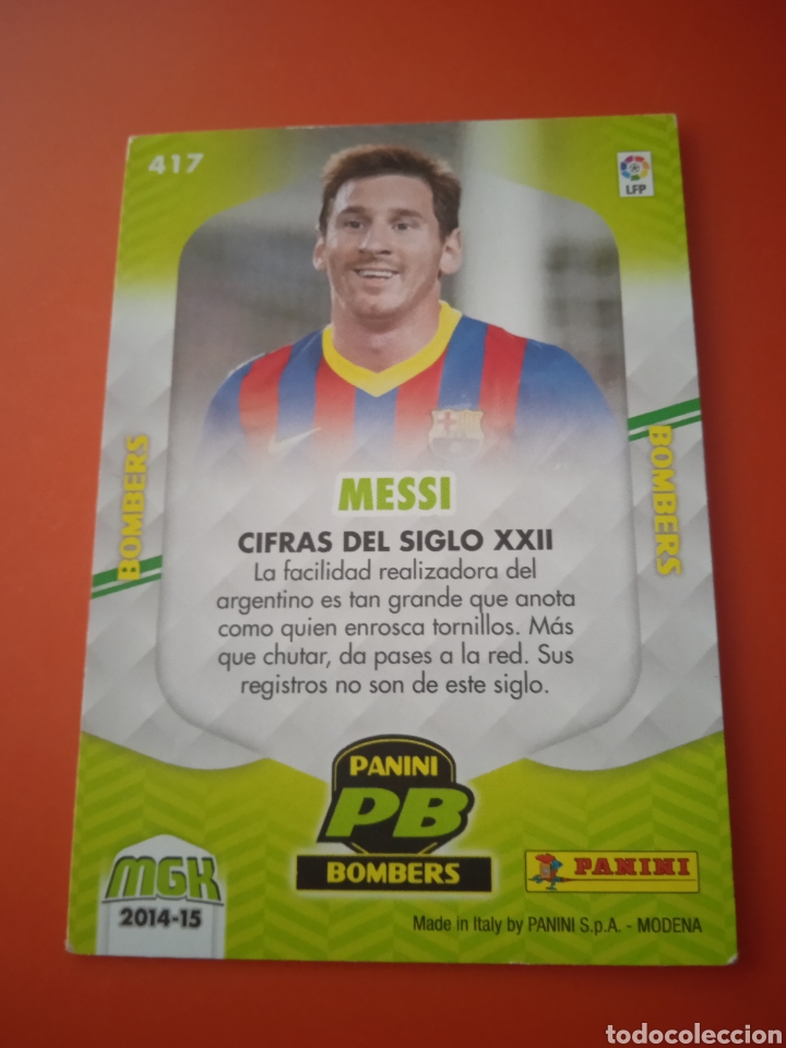 Cromos de f&uacute;tbol: Cromo de Messi MEGACRACKS 14-15 - Foto 4
