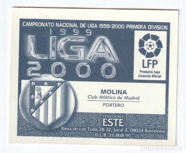 Cromos de f&uacute;tbol: ESTE 99-00 MOLINA. SIN PEGAR. - Foto 2