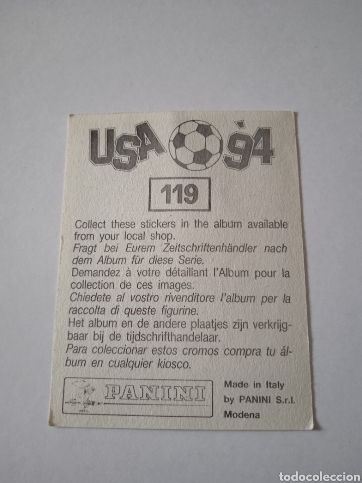 Cromos de f&uacute;tbol: Cromo de Popov Usa 94 Panini - Foto 3