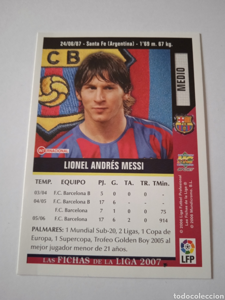 Cromos de f&uacute;tbol: Cromo de Messi Mundicromo 2007 - Foto 4