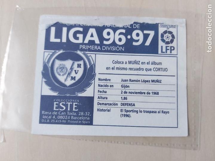 Cromos de f&uacute;tbol: COMPLETA TU ALBUM ESTE 96 97 MU&Ntilde;IZ - COLOCA - VENTANILLA - Foto 2