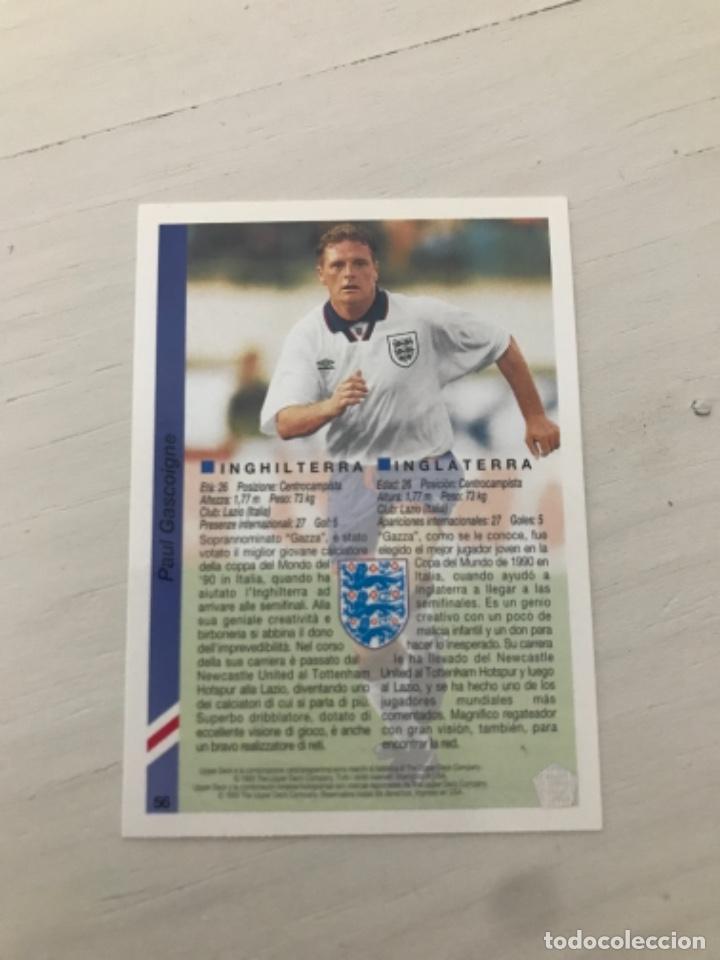 Cromos de f&uacute;tbol: Gascoigne - Foto 2