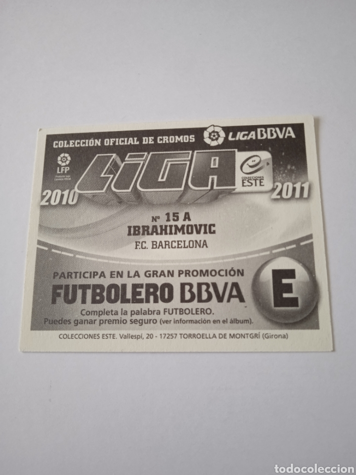 Cromos de f&uacute;tbol: Cromo de Ibrahimovic Este 10-11 - Foto 3
