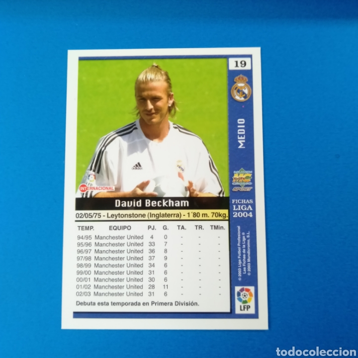 Cromos de f&uacute;tbol: BECKHAM R.M N&deg;19 M.C. 2003/04 - Foto 2
