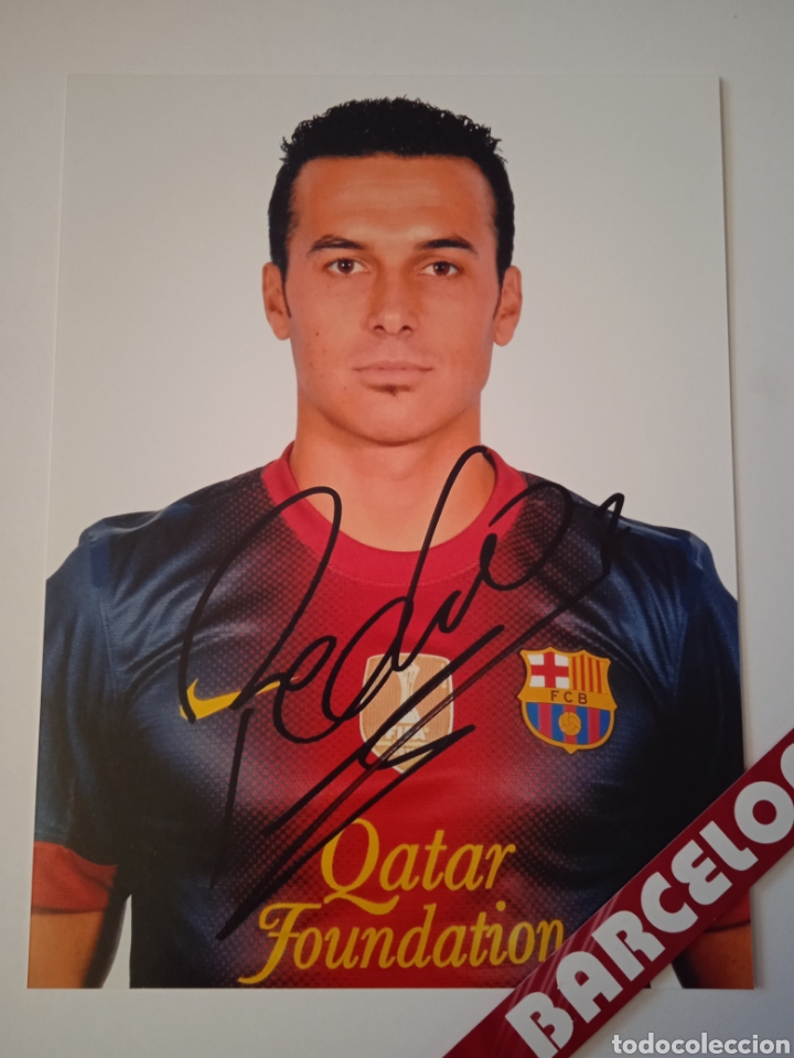 Cromos de f&uacute;tbol: Foto de Pedro serigrafiada con el Barca - Foto 2