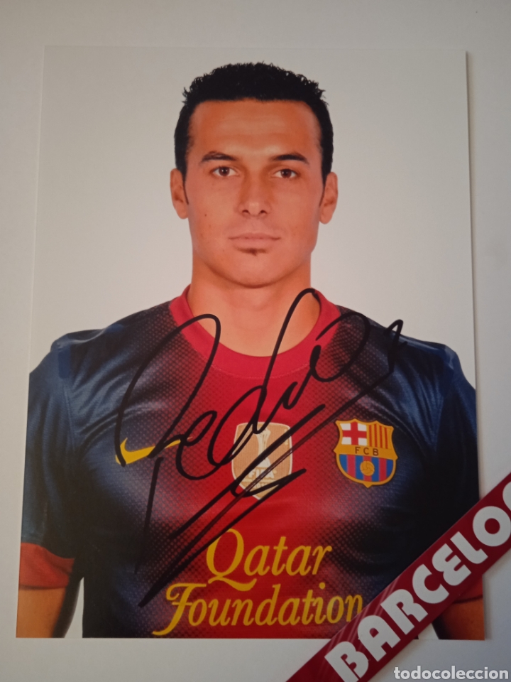 Cromos de f&uacute;tbol: Foto de Pedro serigrafiada con el Barca - Foto 1
