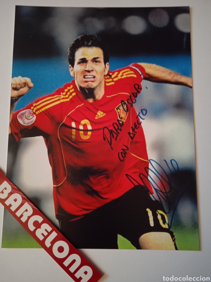 Cromos de f&uacute;tbol: Foto de Cesc serigrafiada con Espa&ntilde;a - Foto 1