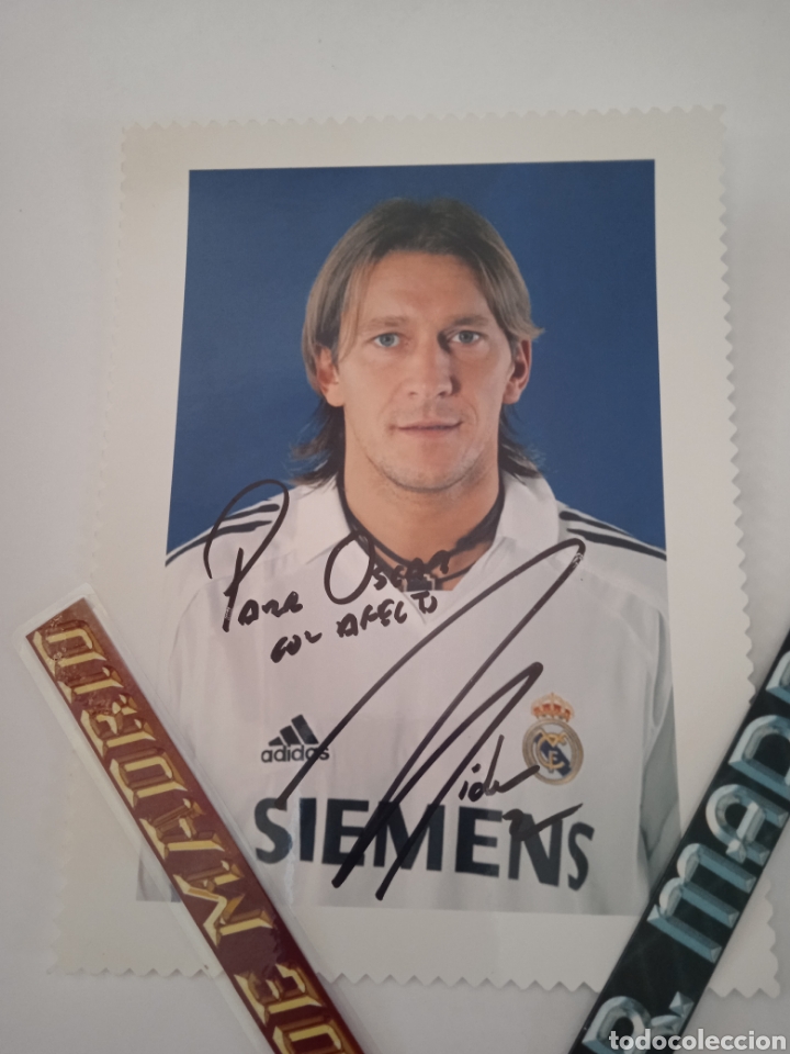 Cromos de f&uacute;tbol: Foto Original de Michel Salgado con el RM - Foto 2