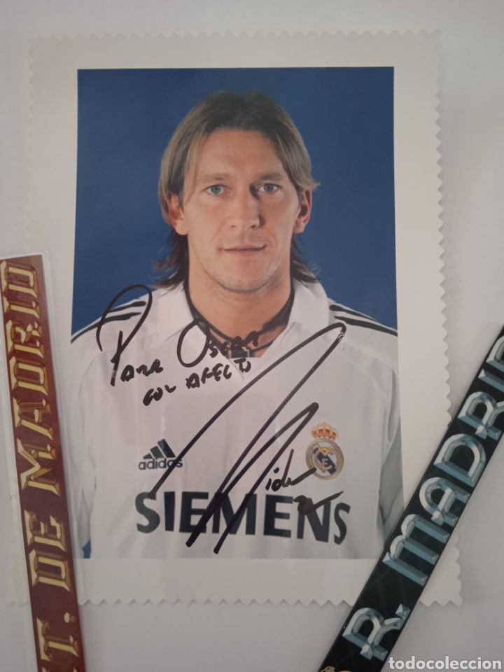 Cromos de f&uacute;tbol: Foto Original de Michel Salgado con el RM - Foto 1