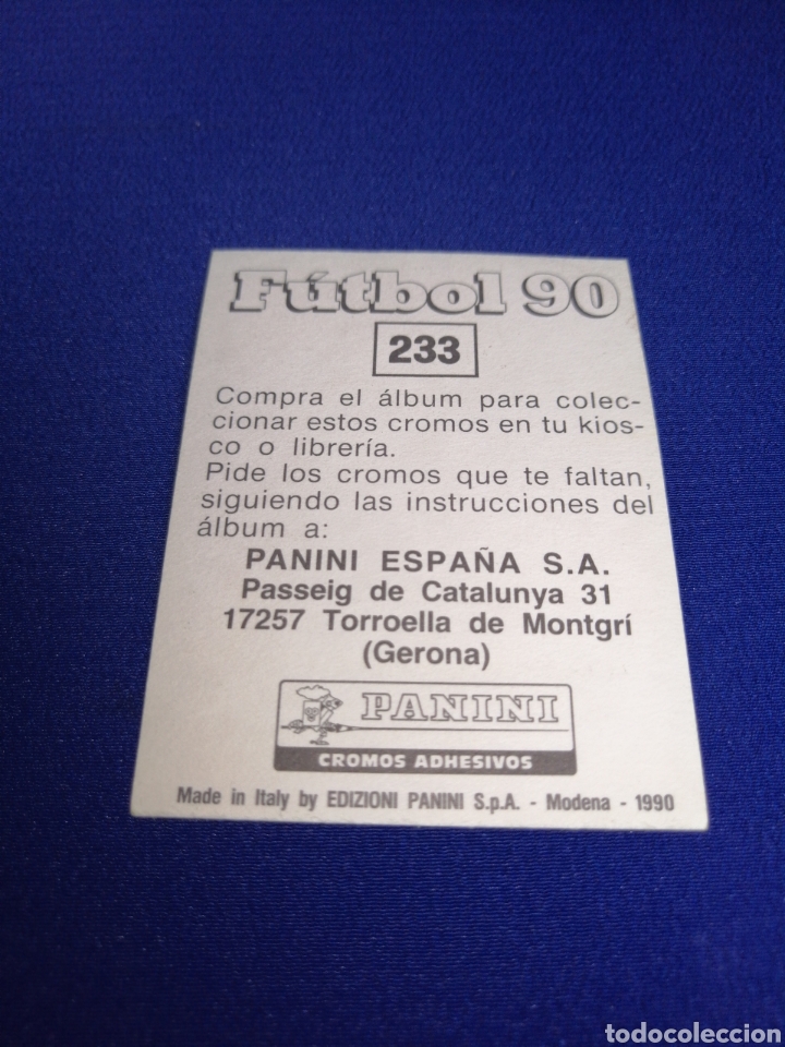 Cromos de f&uacute;tbol: FUTBOL 90 NUMERO 233 BOTELLA - Foto 2