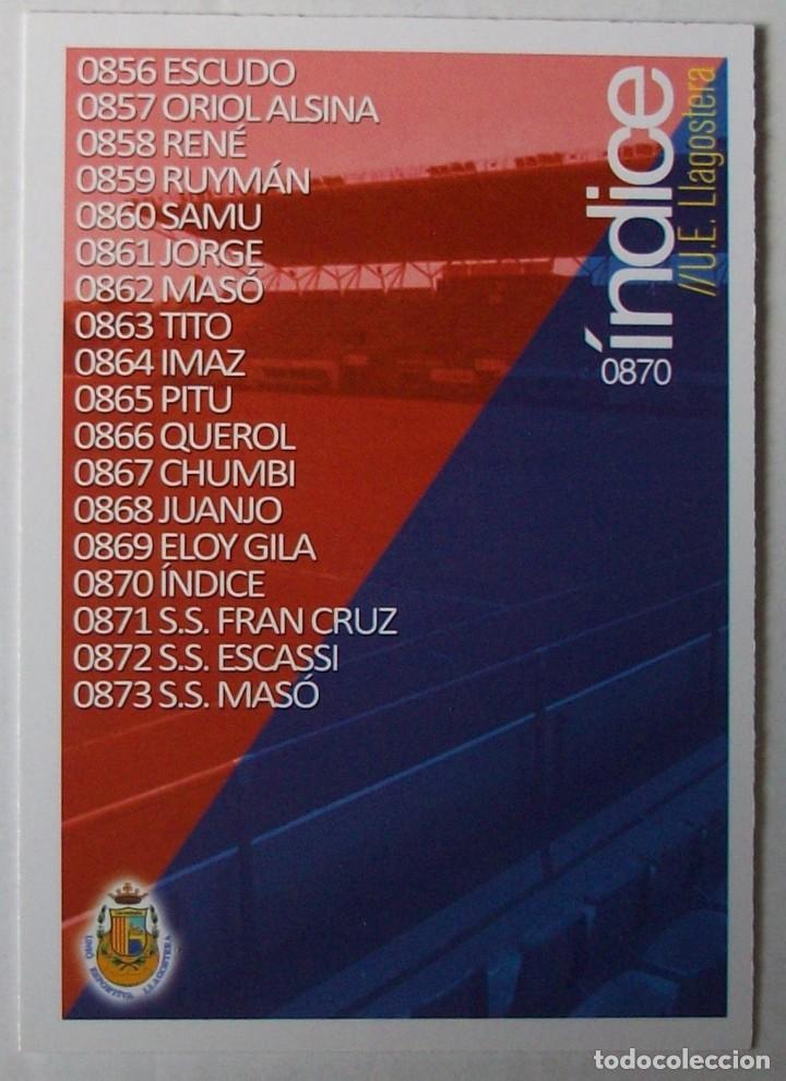 Cromos de F&uacute;tbol: 870 INDICE UE LLAGOSTERA FICHAS ALBUM MUNDICROMO 2015 2016 15 16