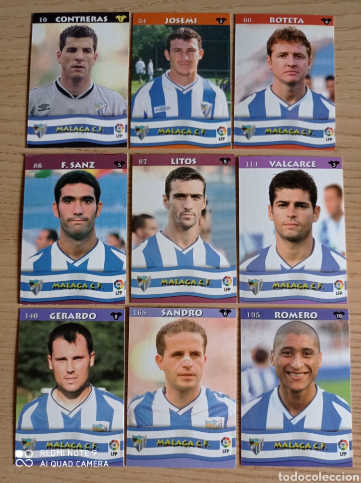Cartes &agrave; collectionner de Football: F&Uacute;TBOL 13 CROMOS M&Aacute;LAGA CF EQUIPO COMPLETO TOP 2003 MUNDICROMO 2002 2003