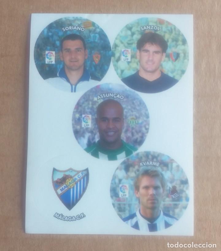 Cromos de Futebol: L&aacute;mina con 5 cromos Assun&ccedil;ao Chapas Cracks Liga 2004-2005 del diario as. Nuevo.