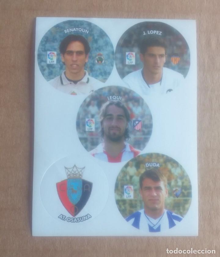 Cromos de F&uacute;tbol: L&aacute;mina con 5 cromos Benayoun Chapas Cracks Liga 2004-2005 del diario as. Nuevo.