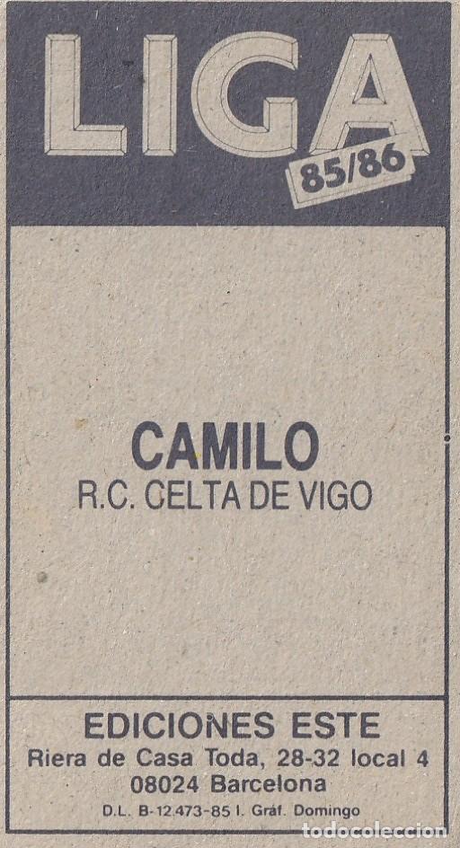 Cromos de f&uacute;tbol: ESTE 85-86 CAMILO, NUNCA PEGADO. - Foto 2