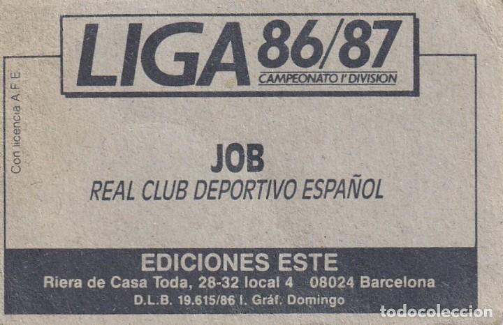 Cromos de f&uacute;tbol: ESTE 86-87 JOB. SIN PEGAR. - Foto 2