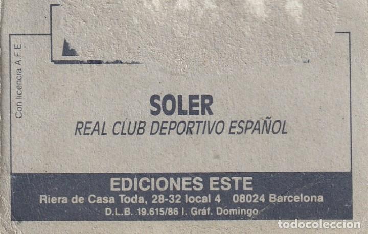 Cromos de f&uacute;tbol: ESTE 86-87 SOLER. RECUPERADO. - Foto 2
