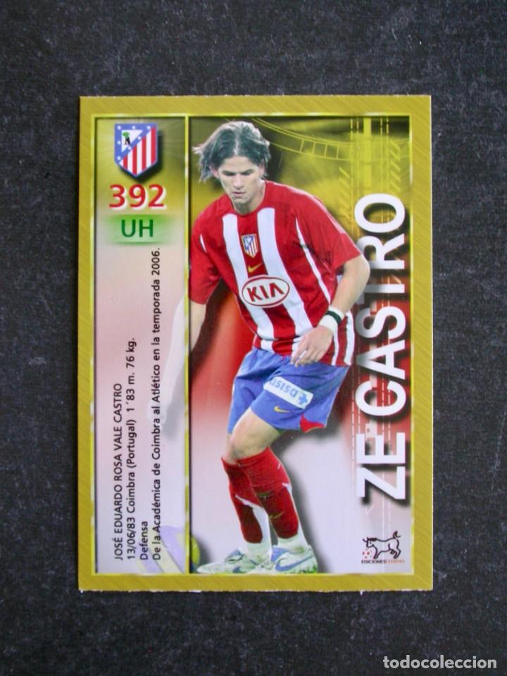 Cromos de F&uacute;tbol: 392 ZE CASTRO / ATL&Eacute;TICO DE MADRID / &Uacute;LTIMA HORA / EDICIONES ESTADIO 2008 / MUNDICROMO