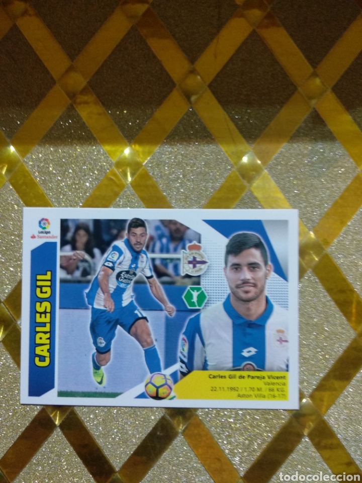 Cromos de F&uacute;tbol: CROMO DE F&Uacute;TBOL CARLES GIL DEPORTIVO CORU&Ntilde;A NUMERO 14 DE 2017-18 LIGA ESTE 2017 2018 PANINI *