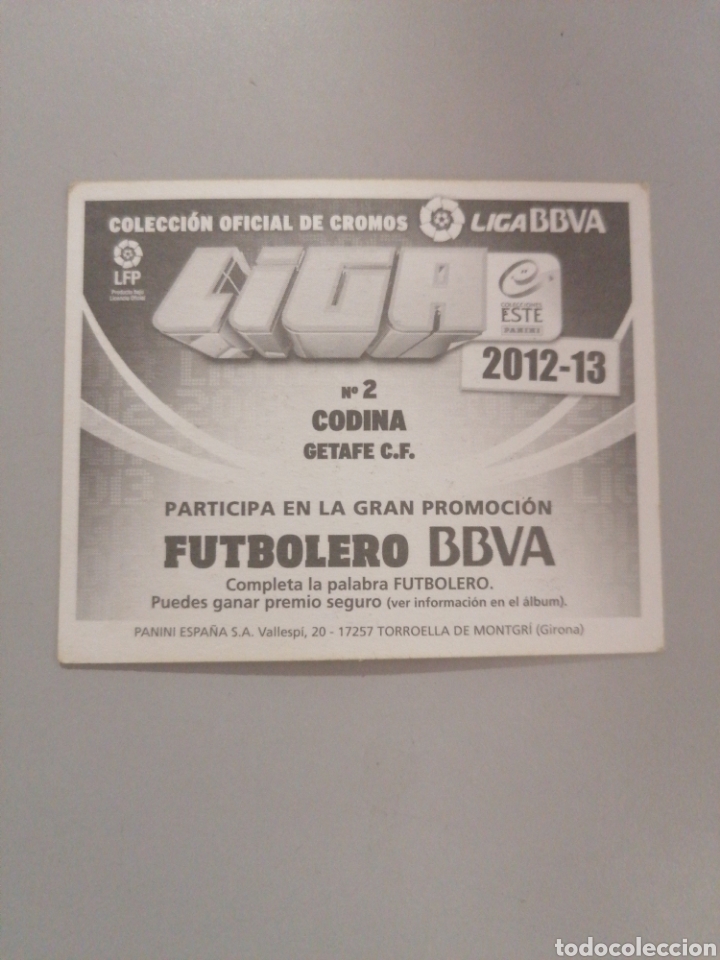 Cromos de f&uacute;tbol: 12 13 2012 2013 CODINA 2 GETAFE EDICIONES ESTE PANINI SIN PEGAR - Foto 2