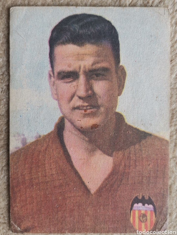 Figurine di Calcio: Cromo QUIQUE - Valencia Club de F&uacute;tbol -Chocolates Dulcinea de Quintana de la Orden 7x10cm