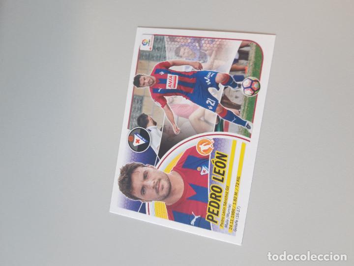 Cromos de f&uacute;tbol: Pedro leon e eibar r este 16 17 2016 2017 sin pegar Santander logo - Foto 1