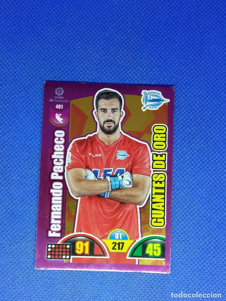 Cromos de f&uacute;tbol: ADRENALYN 2017-18 GUANTES DE ORO N&ordm; 401