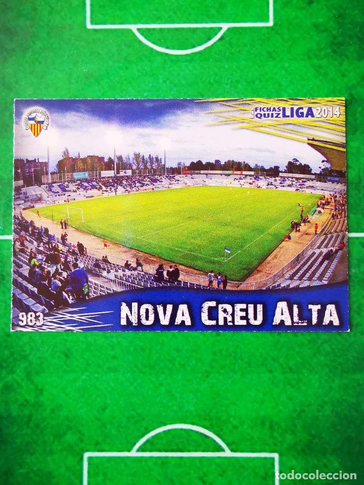 Football Stickers: CROMO FUTBOL 13 14 MUNDICROMO FICHAS QUIZ LIGA 2013 2014 CE SABADELL 983 ESTADIO NOVA CREU ALTA MATE