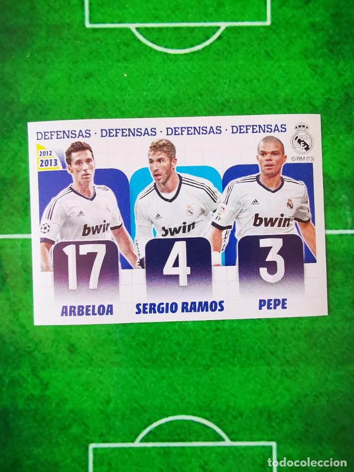 Cromos de F&uacute;tbol: CROMO FUTBOL SIN PEGAR 12 13 COLECCION OFICIAL R MADRID 2012 2013 PANINI 17 ARBELOA RAMOS PEPE