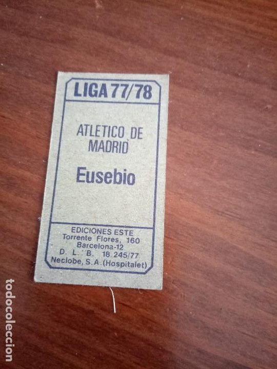 Cromos de f&uacute;tbol: CROMO EUSEBIO 77/78- ATLETICO MADRID- NUNCA PEGADO - Foto 2