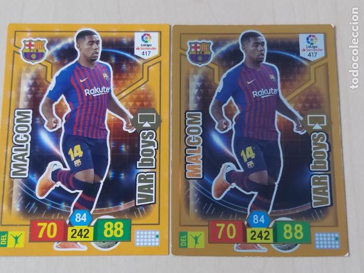 Cromos de f&uacute;tbol: ADRENALYN 18-19 ERROR N&ordm; 417 MALCOM - DELANTERA TRASERA - Foto 1