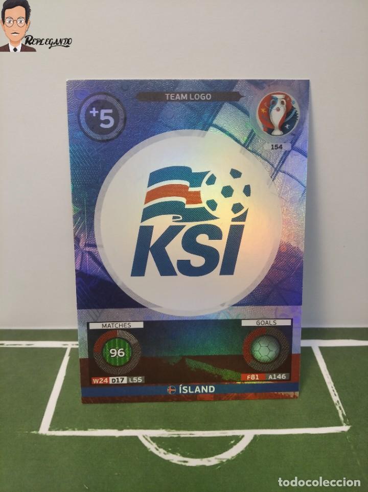 Fu&szlig;ball-Sticker: TEAM LOGO ISLAND N&ordm; 154 - ESCUDO ISLANDIA - UEFA EURO 2016 FRANCE (ADRENALYN XL) CARD CROMO