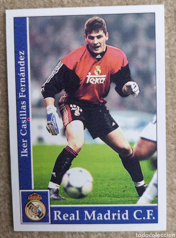 Cromos de f&uacute;tbol: Card Iker Casillas 3 - Real Madrid Club de F&uacute;tbol - Fichas de la Liga 2001 2002 Mundicromo