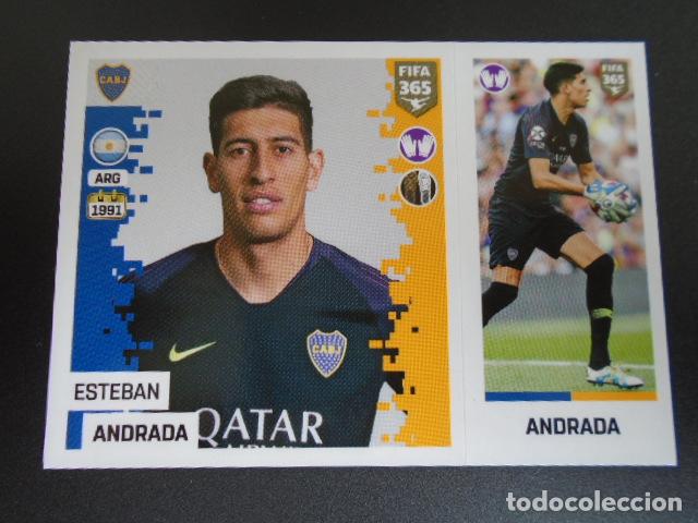 Football Stickers: 282 ESTEBAN ANDRADA BOCA JUNIORS VERSION BLUE BACK STICKER FIFA PANINI 365 18 19 2018 2019