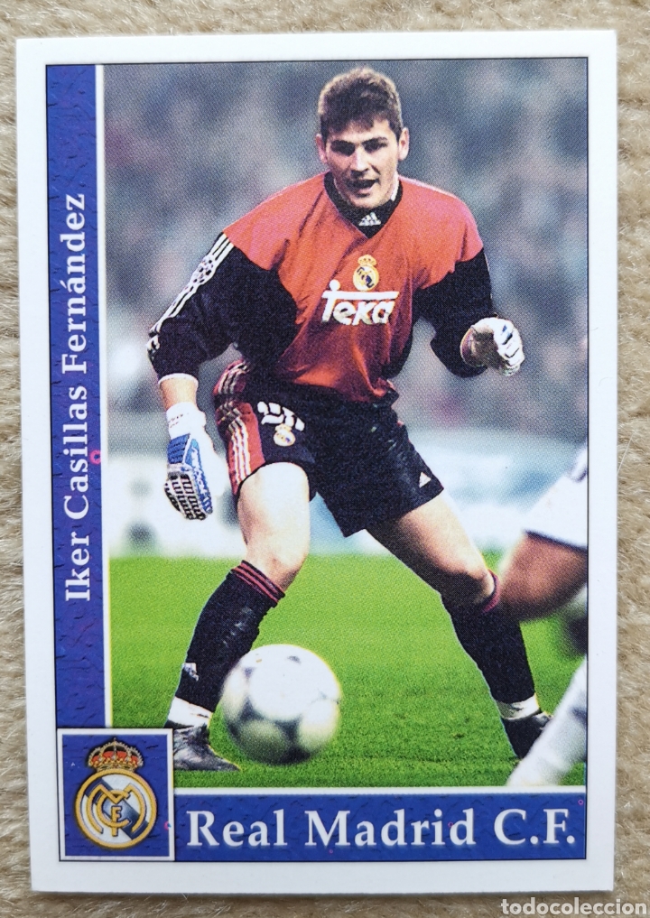 Cromos de f&uacute;tbol: Card Iker Casillas 3 - Real Madrid Club de F&uacute;tbol - Fichas de la Liga 2001 2002 Mundicromo