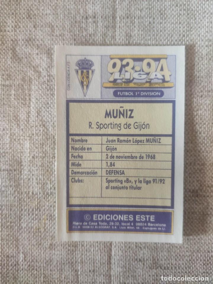 Cromos de f&uacute;tbol: ESTE 93-94: MU&Ntilde;IZ - SPORTING DE GIJ&Oacute;N -- NUNCA - Foto 2