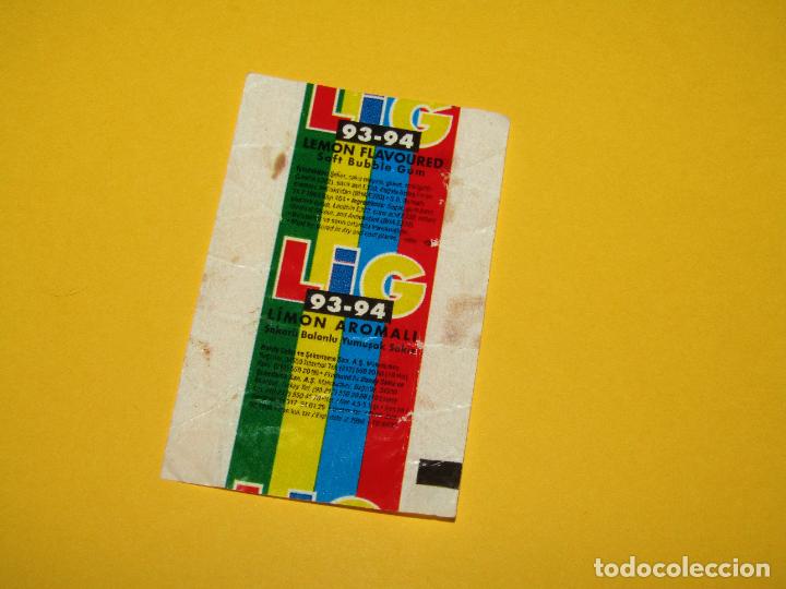 Cromos de F&uacute;tbol: Antiguo Envoltorio de Chicle Bubble Gum Futbol LIG 93-94 - A&ntilde;o 1993