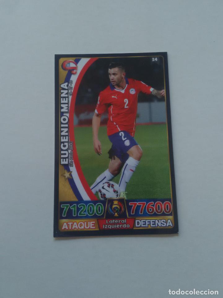 Figurine di Calcio: 34 EUGENIO MENA CHILE CROMO TARJETA F&Uacute;TBOL CARDTOON PERU COPA AM&Eacute;RICA CENTENARIO 2016