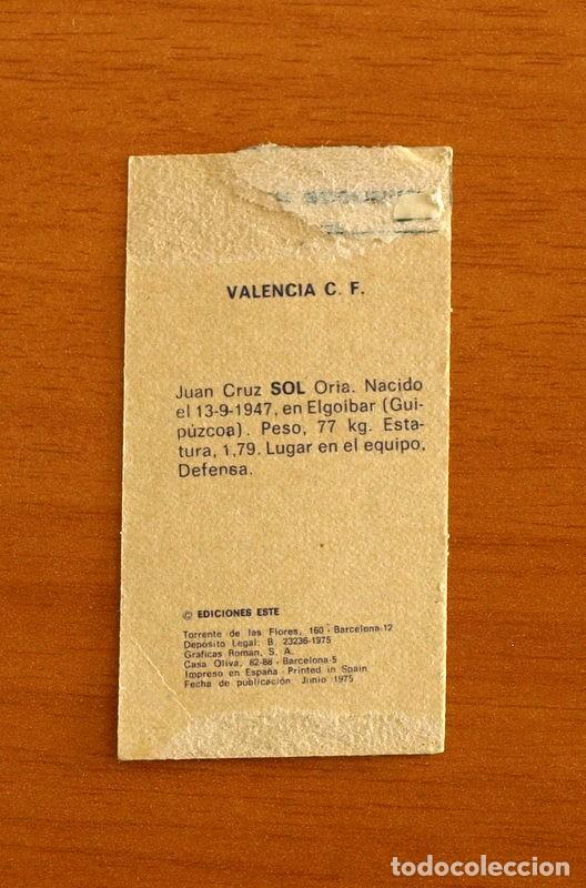 Cromos de f&uacute;tbol: Valencia - Sol - Ediciones Este 1975-1976, 75-76 - Foto 2