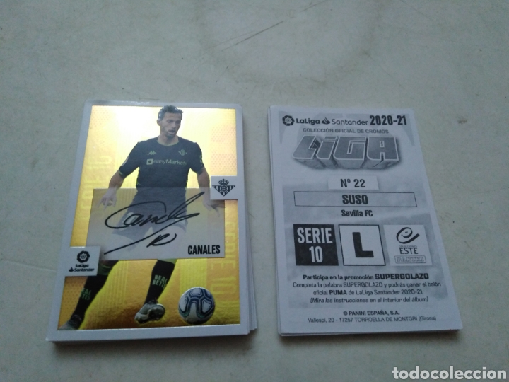 Figurine di Calcio: Lote de 35 cromos de f&uacute;tbol liga 2020-2021 colecciones este ( todos los cromos firmados )