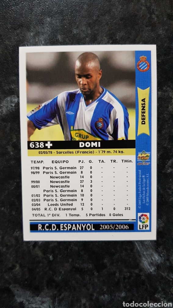 Cartes &agrave; collectionner de Football: N&deg;638 Domi MUNDICROMO Liga 2005/2006