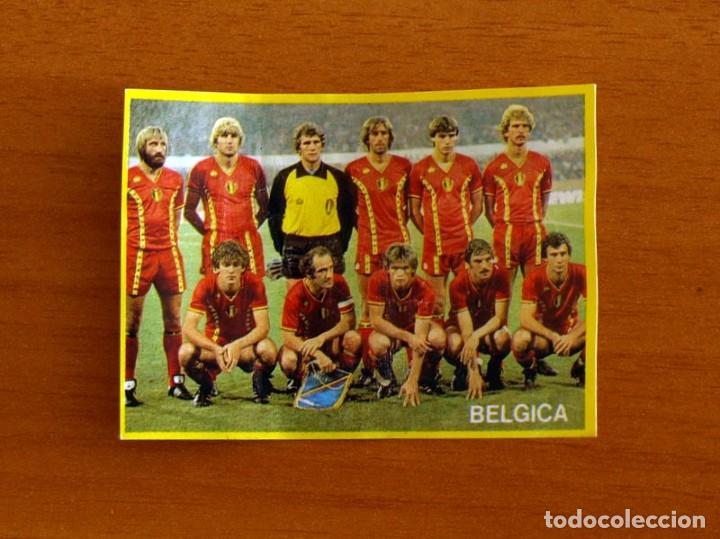 Cromos de f&uacute;tbol: Mundial de Espa&ntilde;a - N&ordm; 83, Alineaci&oacute;n B&eacute;lgica - F&uacute;tbol en acci&oacute;n Danone 82, 1982