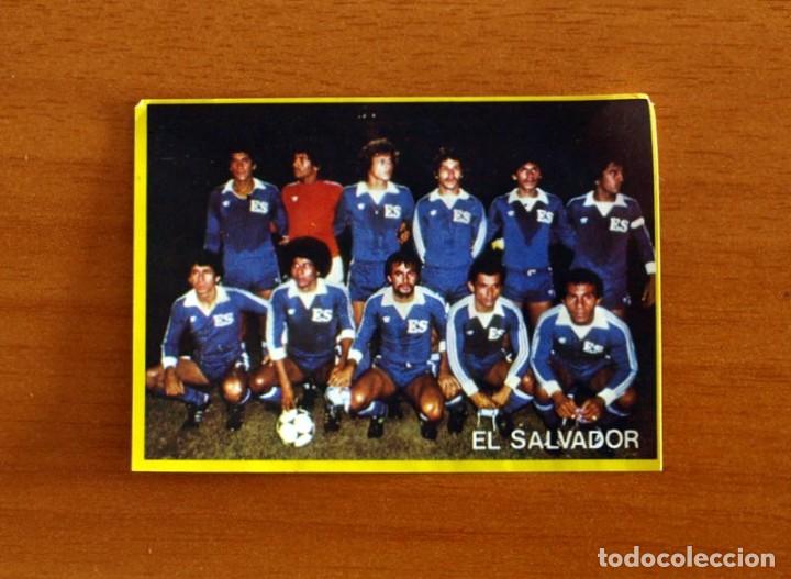Cromos de f&uacute;tbol: Mundial de Espa&ntilde;a - N&ordm; 55, Alineaci&oacute;n El Salvador - F&uacute;tbol en acci&oacute;n Danone 82, 1982