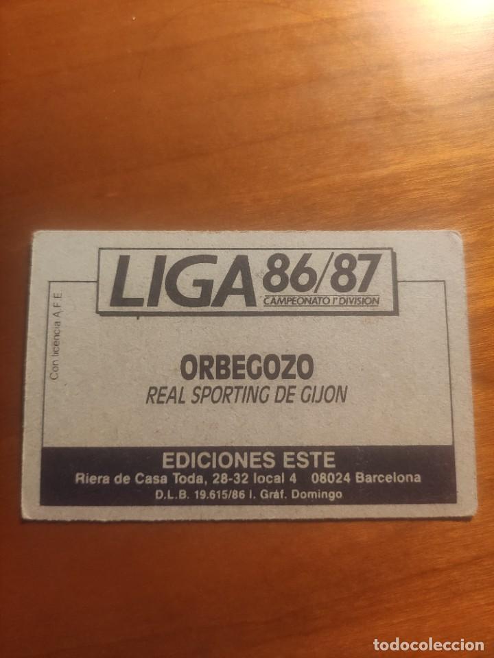 Cromos de f&uacute;tbol: ESTE 86-87: ORBEGOZO - SPORTING -- NUNCA PEGADO - Foto 2